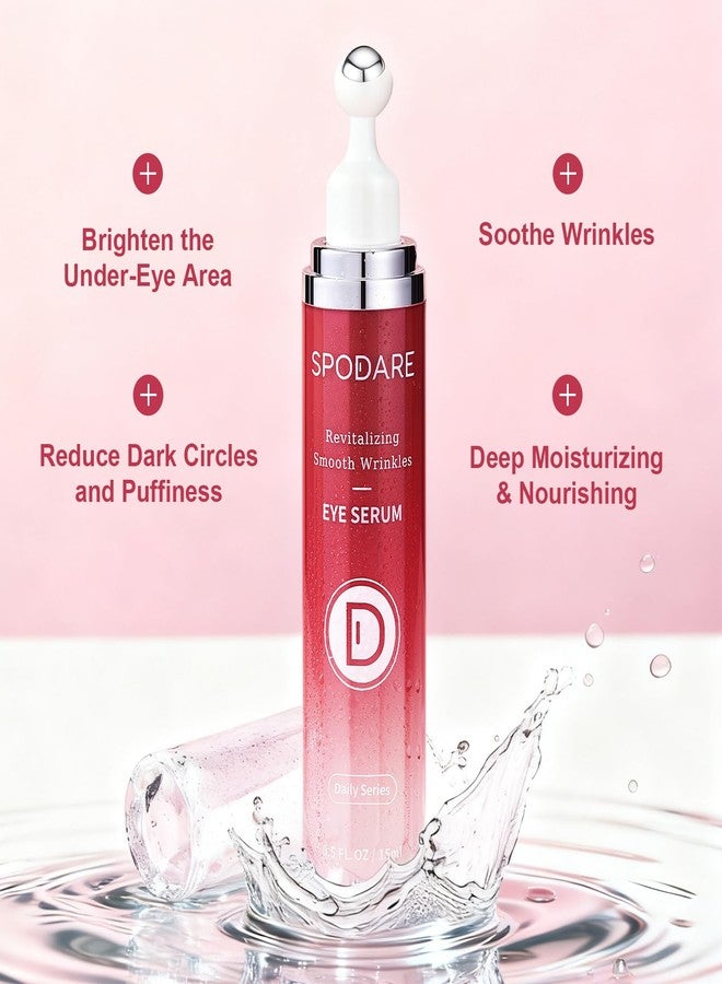 SPODARE Caffeine & Retinol Eye Serum for Dark Circles, Puffiness and Wrinkles, Under Eye Cream with Hyaluronic Acid, Niacinamide & Peptides, Roller Serum with 360°Massage Ball - 0.5 fl. oz - Image 3